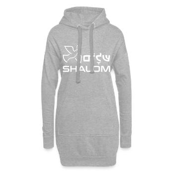 Christian Design Shalom le mot hébreu pour la paix - Sweat-shirt à capuche long Femme - gris chiné - Devant