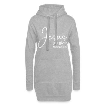 Christian Design Joy Giver Nehemia 8 Vers 10 - Hoodie-Kleid - Grau meliert - Vorne