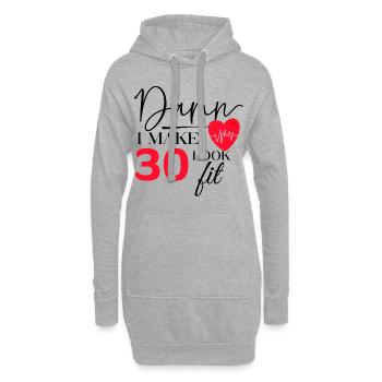 30 Anniversaire - Drôle de Fitness Anniversaire Dicton - Sweat-shirt à capuche long Femme - gris chiné - Devant