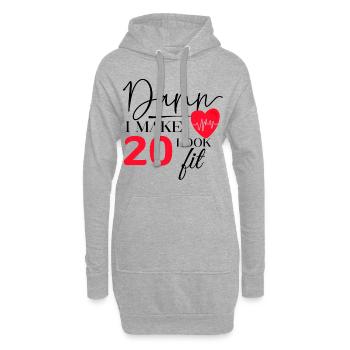 20 Geburtstag - Lustiger Fitness Geburtstag Spruch - Hoodie-Kleid - Grau meliert - Vorne