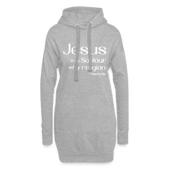 Christian Design Jesus ist mein Erlöser, nicht mein - Hoodie-Kleid - Grau meliert - Vorne