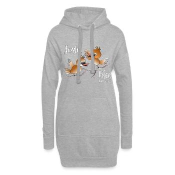 Christian Design Freudiger Freier Johannes 8 Vers 36 - Hoodie-Kleid - Grau meliert - Vorne