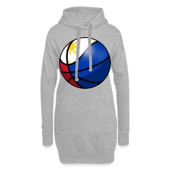 Philippines Filipino Flag Basketball I Cadeau - Sweat-shirt à capuche long Femme - gris chiné - Devant