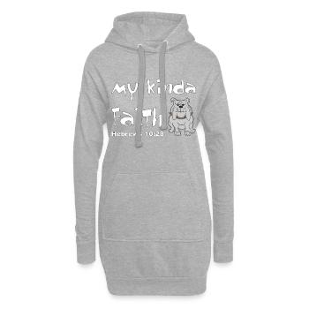 Christliches Design My Kinda Faith Bulldog Hebräer - Hoodie-Kleid - Grau meliert - Vorne