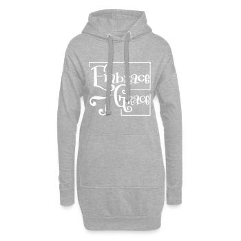 Le design chrétien embrasse la grâce - Sweat-shirt à capuche long Femme - gris chiné - Devant