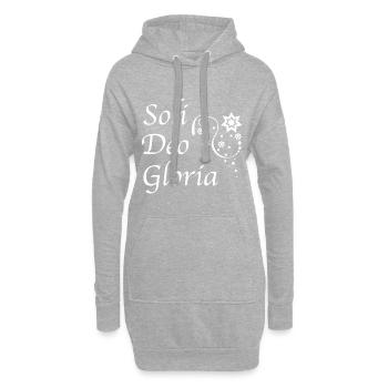 Christian Design Soli Deo Gloria signifiant Gloire à - Sweat-shirt à capuche long Femme - gris chiné - Devant