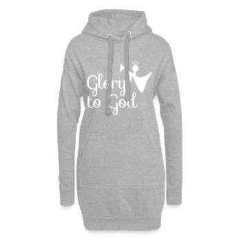 Christian Christmas Design Ehre sei Gott mit Engel - Hoodie-Kleid - Grau meliert - Vorne