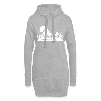 Christliches Design Unerschütterlicher Matthäus 7 Vers 24 - Hoodie-Kleid - Grau meliert - Vorne