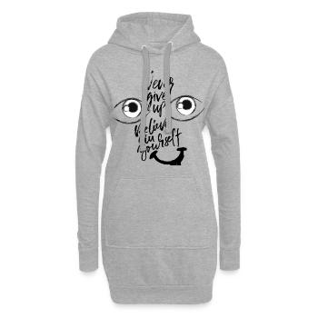 Never give up. Believe in yourself. - Hoodie-Kleid - Grau meliert - Vorne