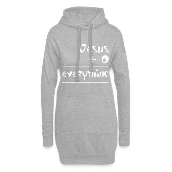 Christliches Design Jesus und Null ist alles - Hoodie-Kleid - Grau meliert - Vorne