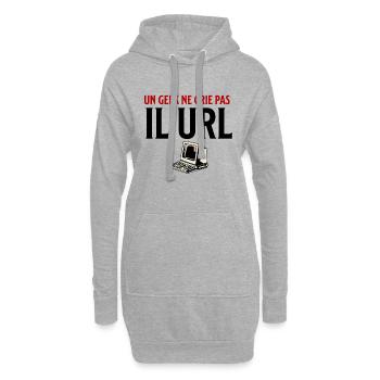un geek ne crie pas il url - Sweat-shirt à capuche long Femme - gris chiné - Devant