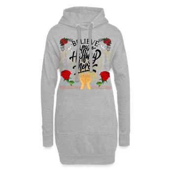 Believe And You Are Halfway There - Hoodie-Kleid - Grau meliert - Vorne