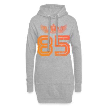 85 Couronne numérique - Sweat-shirt à capuche long Femme - gris chiné - Devant