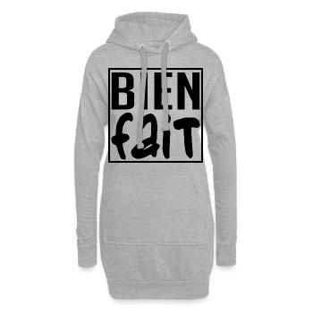 Bien fait - Sweat-shirt à capuche long Femme - gris chiné - Devant