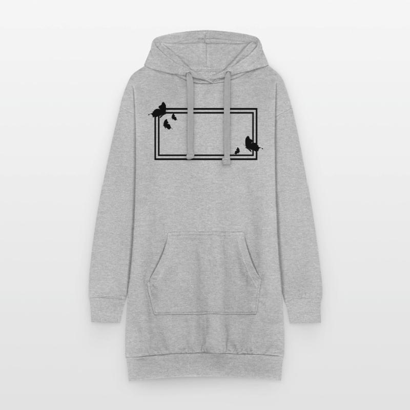 Rectangular frame with butterflies Hoodie Dress