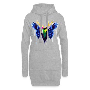 Ein Schönes und lustiges Peryton Fledermaus Design - Hoodie-Kleid - Grau meliert - Vorne
