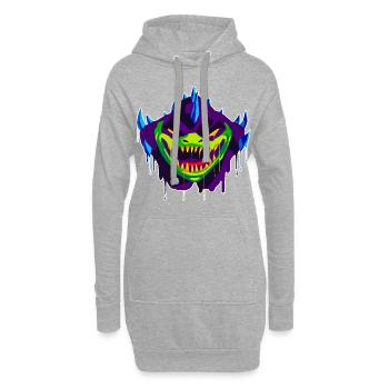 Un beau et amusant design slaadi dragon - Sweat-shirt à capuche long Femme - gris chiné - Devant