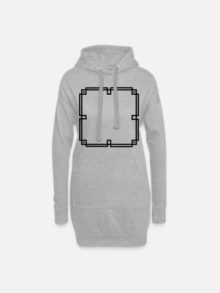 Oriental Frame Lines Line Decoration - Hoodie Dress - heather grey
