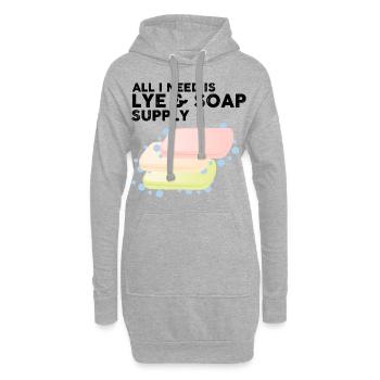Conception de savon maison pour la fabrication de savon à l’huile - Sweat-shirt à capuche long Femme - gris chiné - Devant