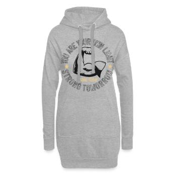 Muscles, Musculation - Sweat-shirt à capuche long Femme - gris chiné - Devant