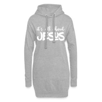 Conception chrétienne Tout tourne autour de Jésus - Sweat-shirt à capuche long Femme - gris chiné - Devant