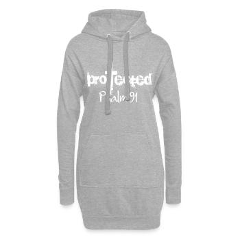 Dessin chrétien protégé Psaume 91 - Sweat-shirt à capuche long Femme - gris chiné - Devant