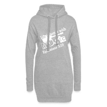 La vie du design chrétien est meilleure avec la musique - Sweat-shirt à capuche long Femme - gris chiné - Devant
