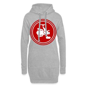 Icône du symbole du moulinet de pêche - Sweat-shirt à capuche long Femme - gris chiné - Devant