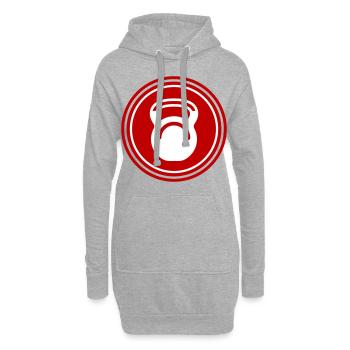 Hantel gewichte icon - Hoodie-Kleid - Grau meliert - Vorne