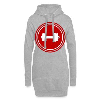 Hantel gewichte icon - Hoodie-Kleid - Grau meliert - Vorne