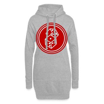 Symbole du casino Dice - Sweat-shirt à capuche long Femme - gris chiné - Devant