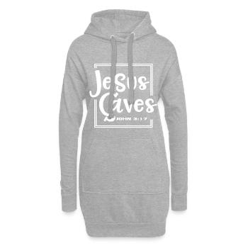 Conception chrétienne Jésus sauve Jean 3 verset 17 - Sweat-shirt à capuche long Femme - gris chiné - Devant