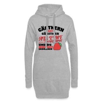 Gärtnern ist günstiger als eine Therapie Geschenk - Hoodie-Kleid - Grau meliert - Vorne