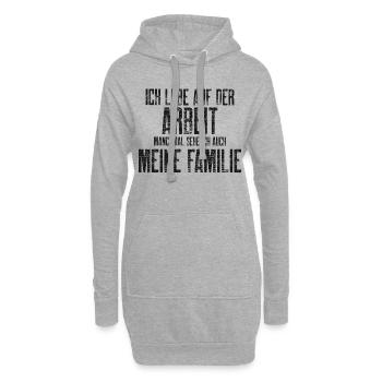 Workerholic Lebe Auf der Arbeit - Hoodie-Kleid - Grau meliert - Vorne
