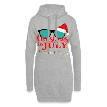 noël en juillet,juillet - Sweat-shirt à capuche long Femme - gris chiné - Devant
