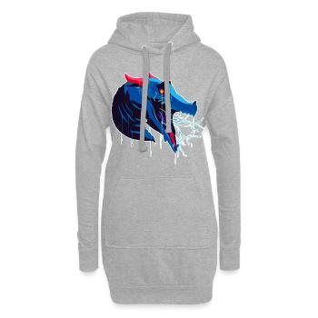 Un beau et effrayant design Behir Monter - Sweat-shirt à capuche long Femme - gris chiné - Devant