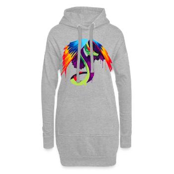 A Beautiful and Fun Couatl Dragon Design - Hoodie Dress - heather grey - Front