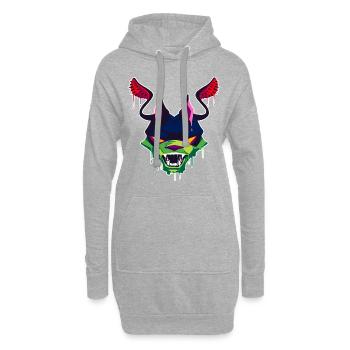 Gruseliges und Schönes Verdränger Drachen Design - Hoodie-Kleid - Grau meliert - Vorne