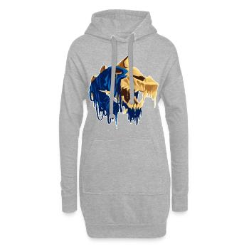 Schönes und beängstigendes Dracolich Dinosaurier - Hoodie-Kleid - Grau meliert - Vorne