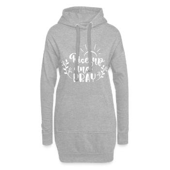 Christliches Design Erhebt euch und betet - Hoodie-Kleid - Grau meliert - Vorne