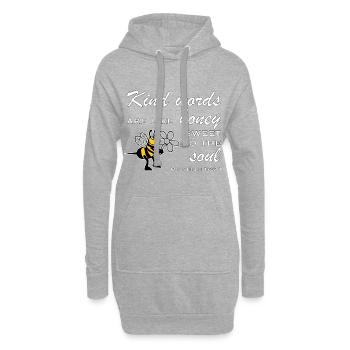 Christian Design Freundliche Worte sind wie Honey Sweet - Hoodie-Kleid - Grau meliert - Vorne