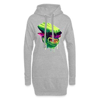 Ein Gruseliges und schönes Homunkulus Monster - Hoodie-Kleid - Grau meliert - Vorne