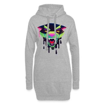 Ein Schönes und Gruseliges Panther Design - Hoodie-Kleid - Grau meliert - Vorne