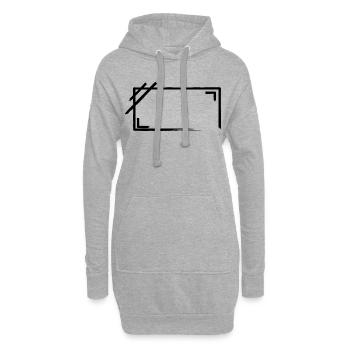 Traits de cadre rectangulaire patinés - Sweat-shirt à capuche long Femme - gris chiné - Devant