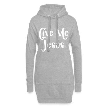 Le design chrétien donne-moi Jésus - Sweat-shirt à capuche long Femme - gris chiné - Devant