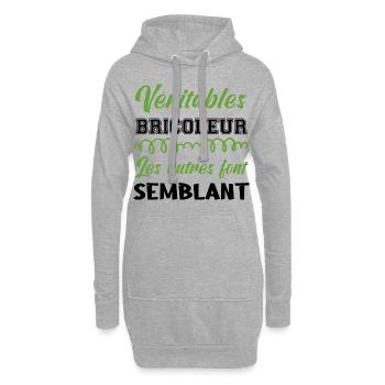 Véritable bricoleur niveau - Sweat-shirt à capuche long Femme - gris chiné - Devant