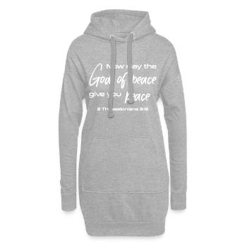 Christian Design Möge der Gott des Friedens euch geben - Hoodie-Kleid - Grau meliert - Vorne