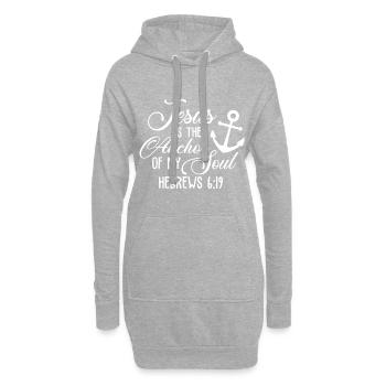 Conception chrétienne Jésus est l’ancre de mon âme - Sweat-shirt à capuche long Femme - gris chiné - Devant