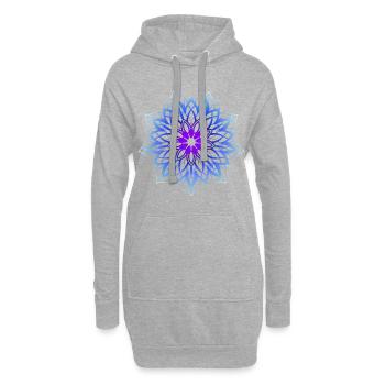 Blue Mandala - Hoodie-Kleid - Grau meliert - Vorne