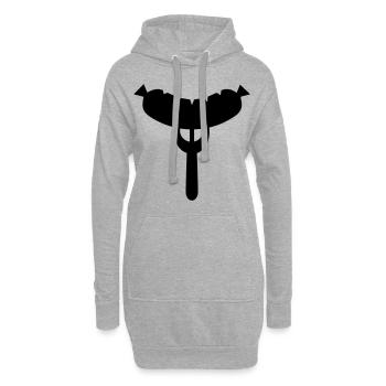 Fourchette à saucisse - Sweat-shirt à capuche long Femme - gris chiné - Devant